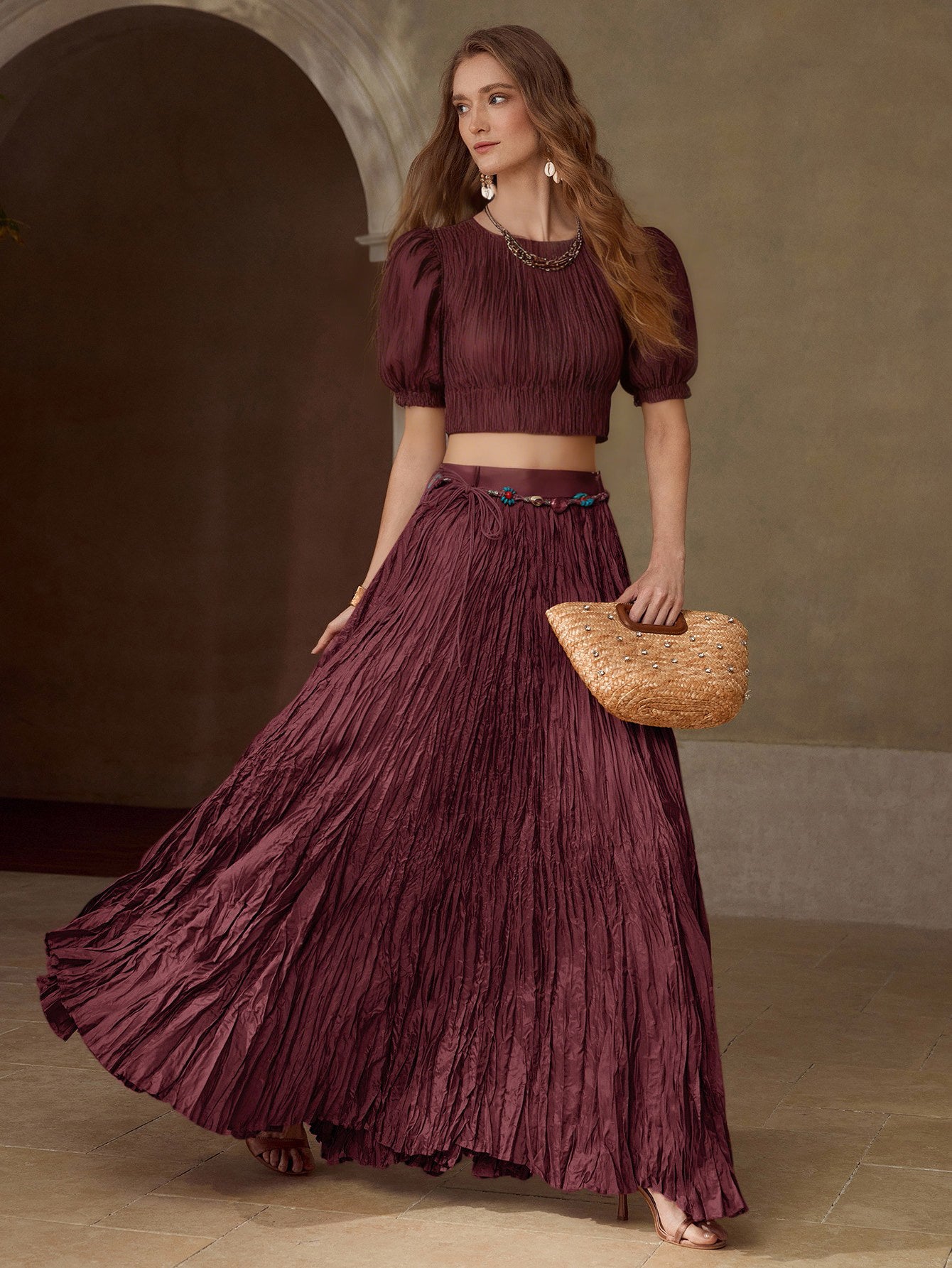 Flowy High Waisted Maxi Skirt