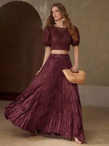 Flowy High Waisted Maxi Skirt