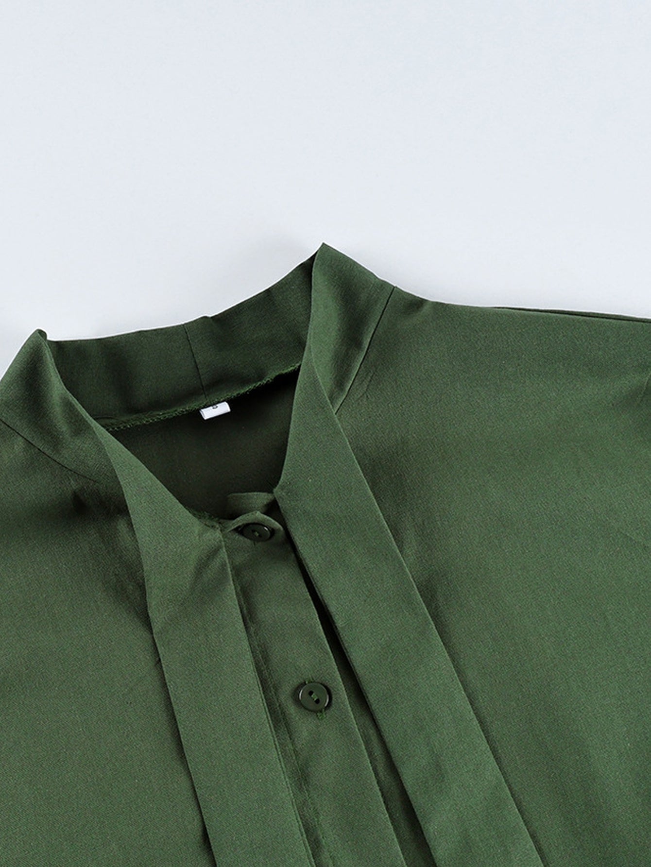 Elegant Tie Neck Button Down Shirt