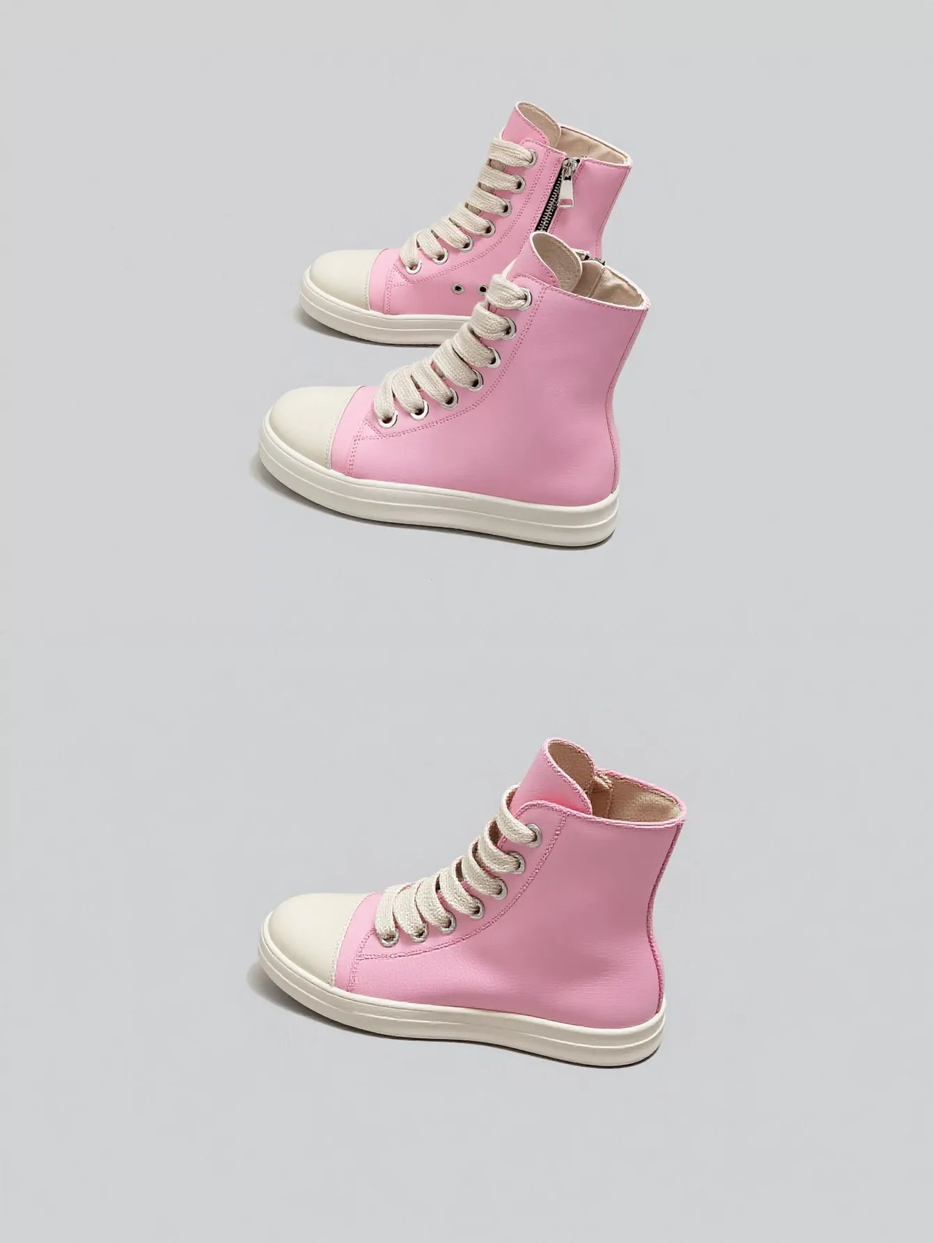 Pink High Top Zipper Sweet Sneakers
