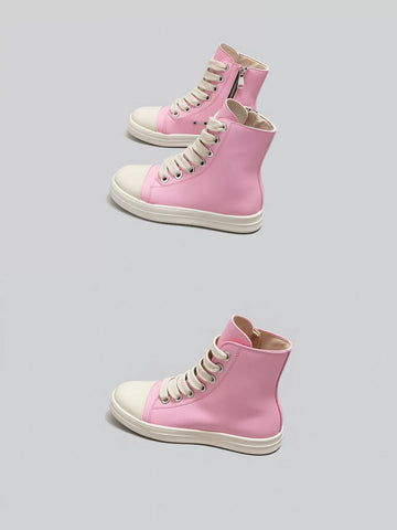 Pink High Top Zipper Sweet Sneakers