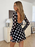 Backless Polka Dot Mini Dress