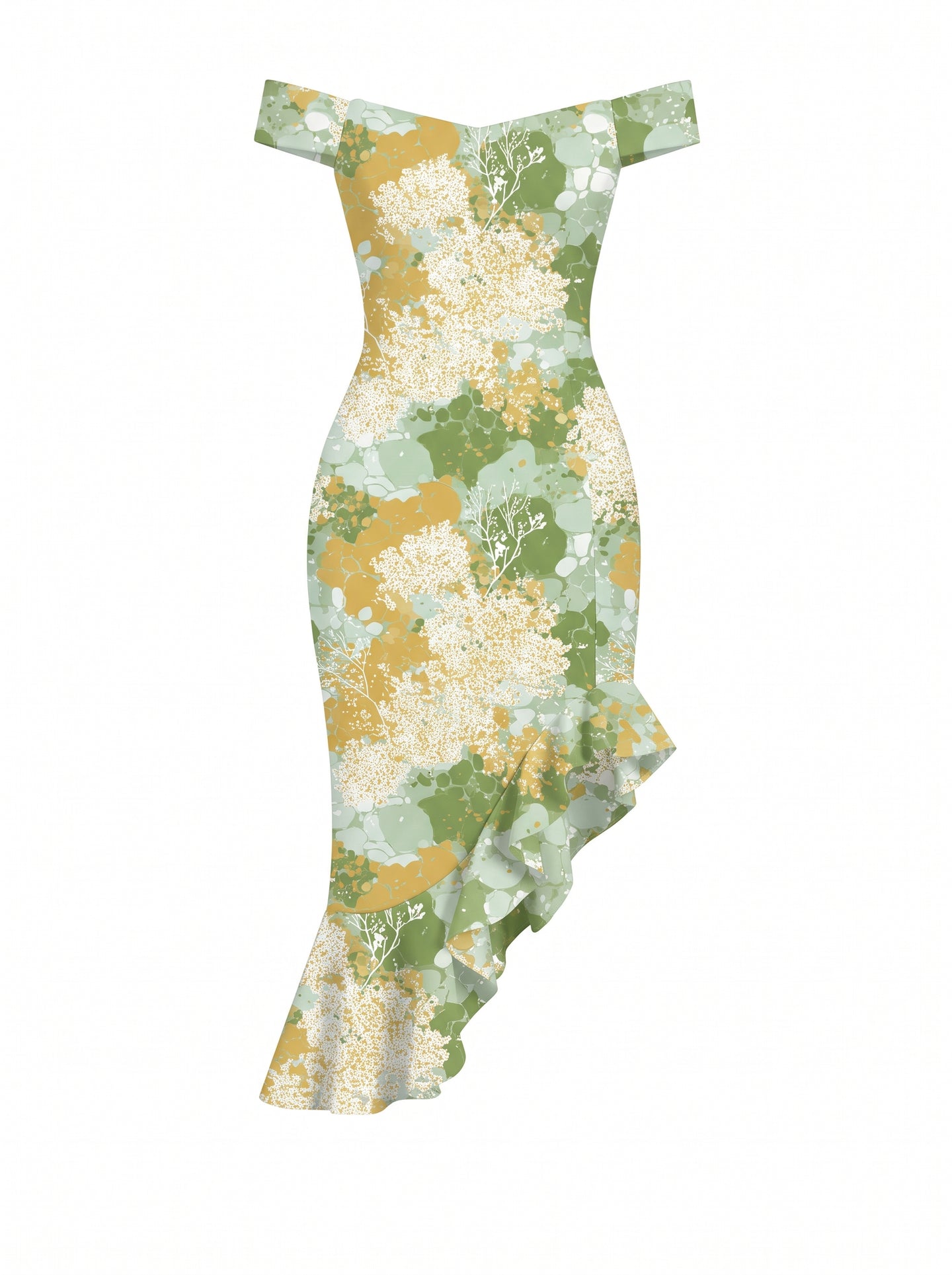 piecesofmilan's Green Floral Print Mini Dress