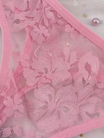 Seamless Floral Lace Thong Panties