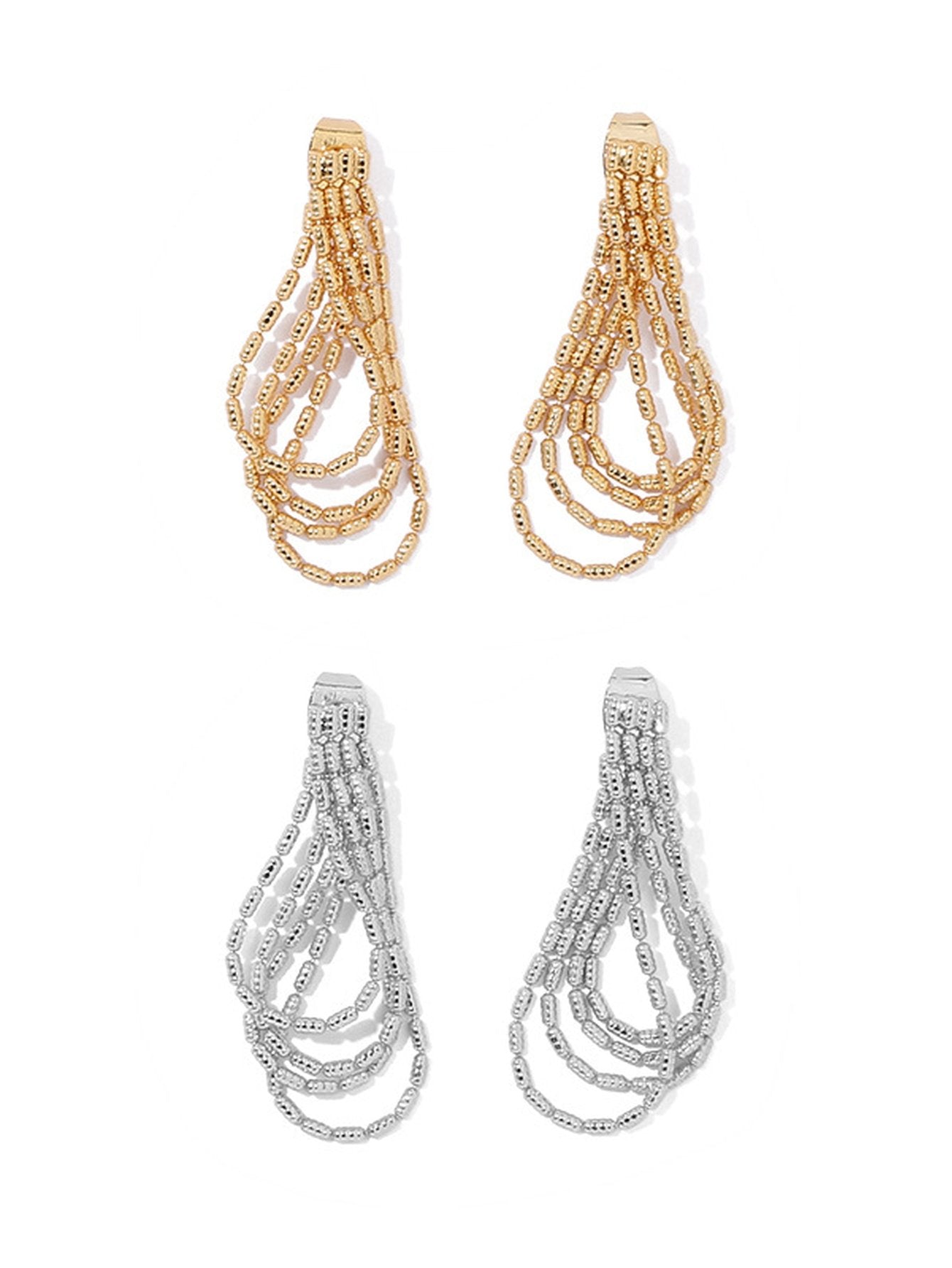 Elegant Draped Gold Chain Earrings