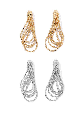 Elegant Draped Gold Chain Earrings