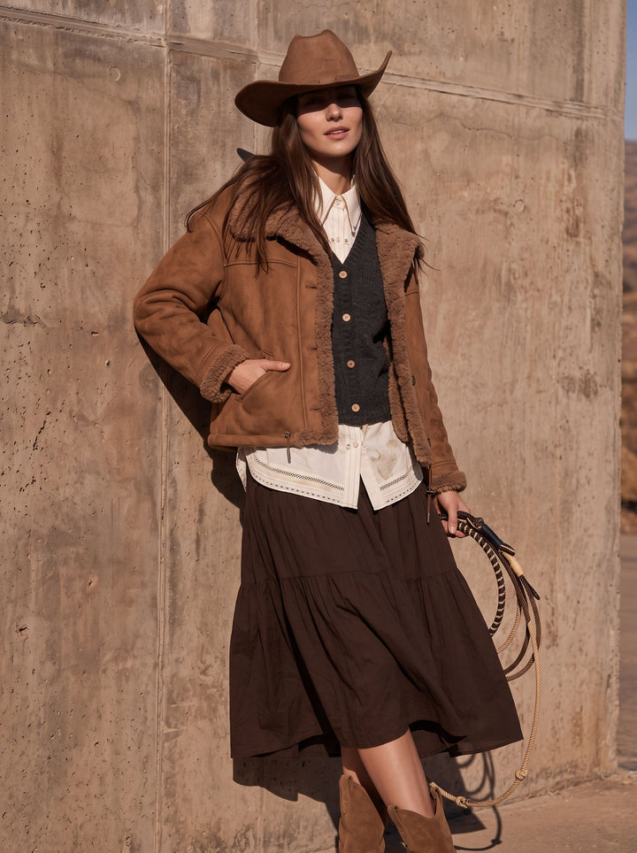 Cozy Faux Suede Sherpa Jacket