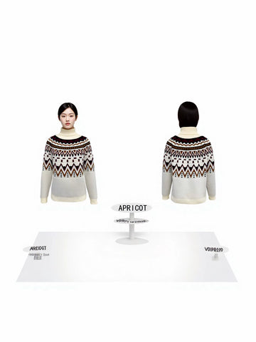 Cozy Fair Isle Turtleneck Pullover Sweater