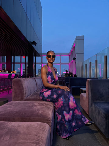 mssistert -'s Pink Butterfly Print Midi Dress