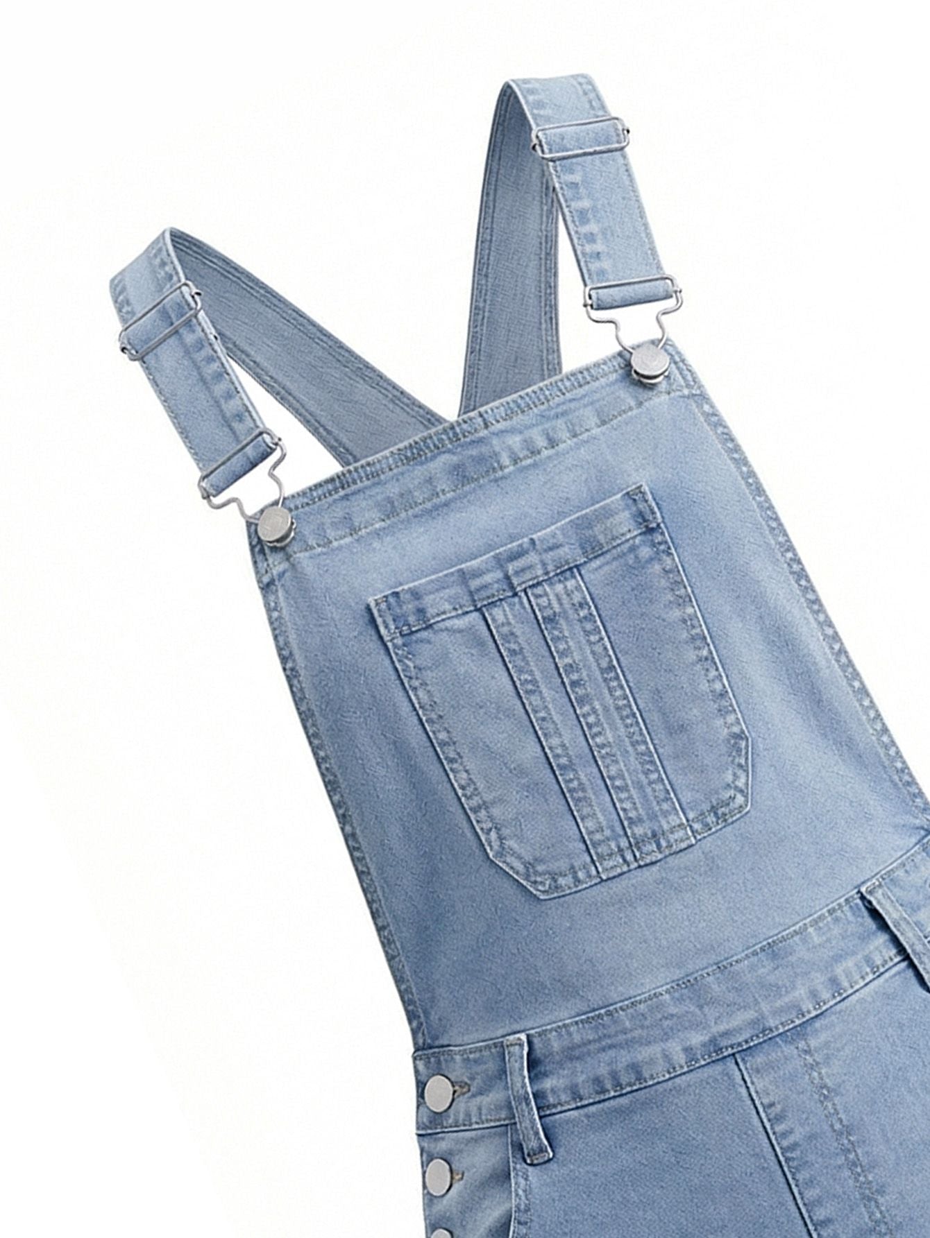 Distressed Open Side Denim Romper