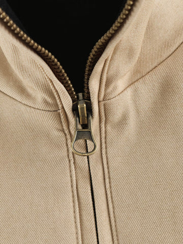 Oversized Colorblock Zip Up Jacket