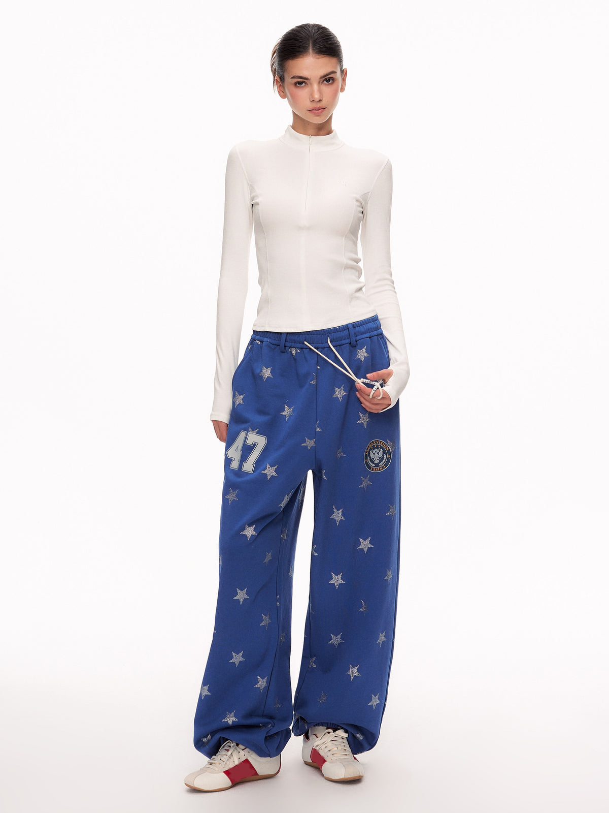 Sparkly Star Print Baggy Sweatpants