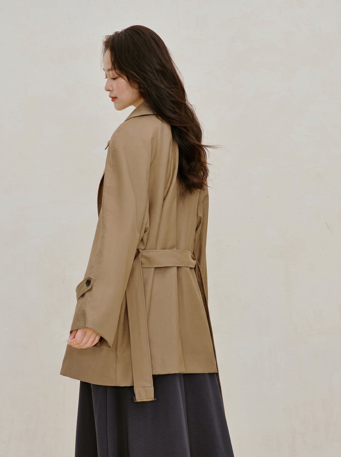 Oversized Belted Double Breasted Trench Coat