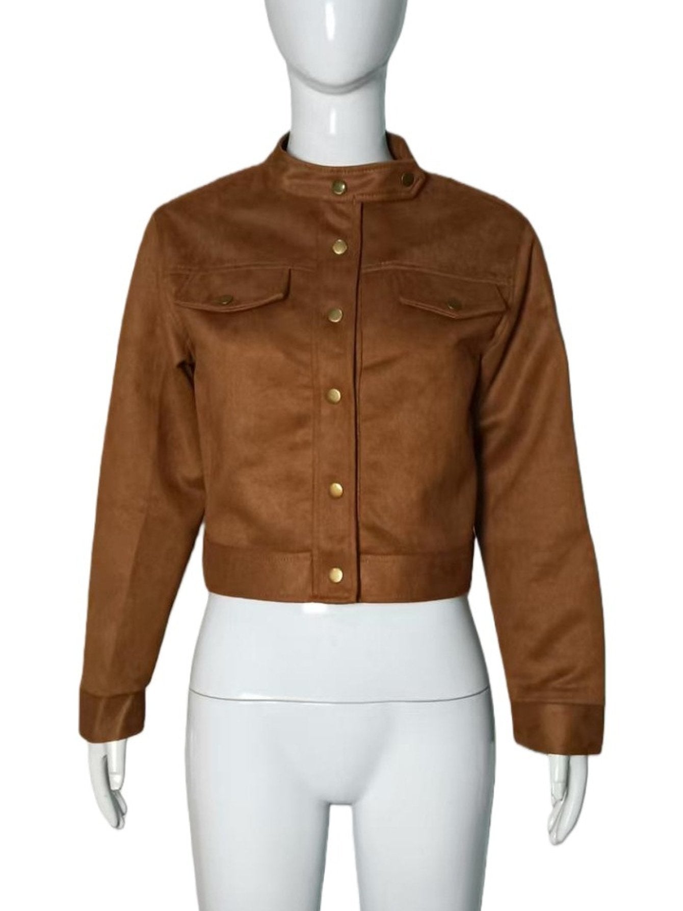 Cropped Minimalist Button Up Jacket