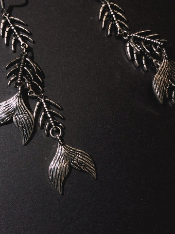 Edgy Gothic Fish Bone Earrings