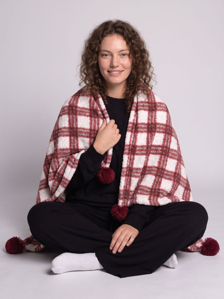 Cozy Plaid Textured Throw Blanket
