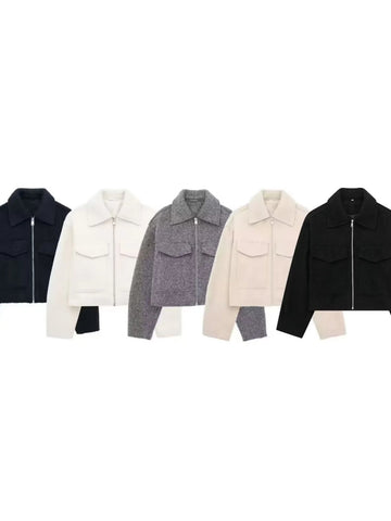 Cozy Textured Zip Up Jacket