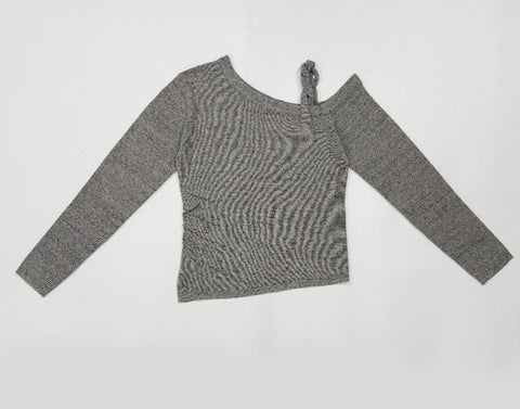 Asymmetrical Cutout Cold Shoulder Knit Sweater