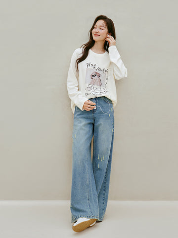 Soft Cotton Graphic Long Sleeve Tee