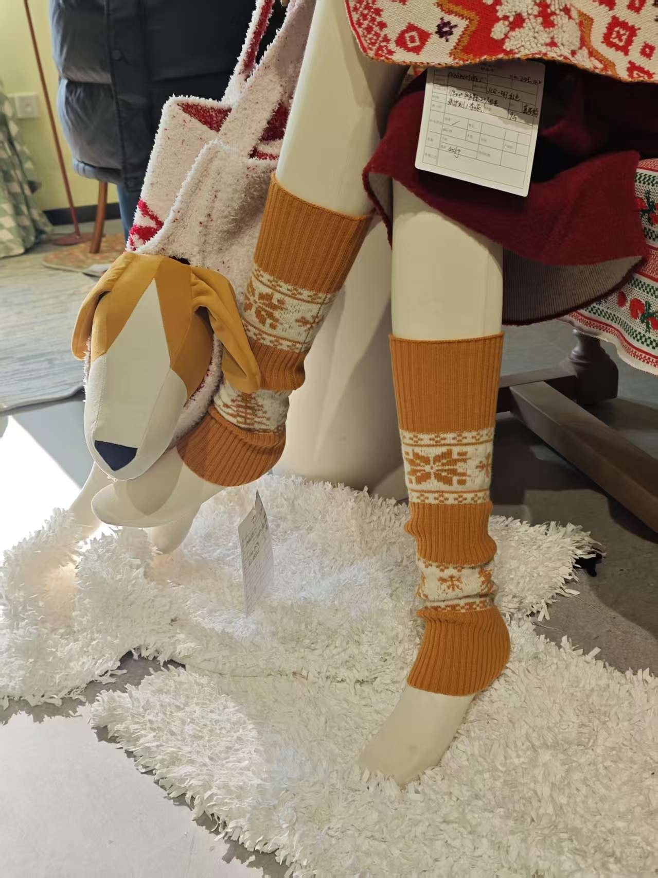 Cozy Fair Isle Knit Leg Warmers