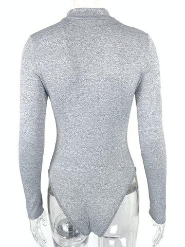 Fitted Zip Up Long Sleeve Bodysuit