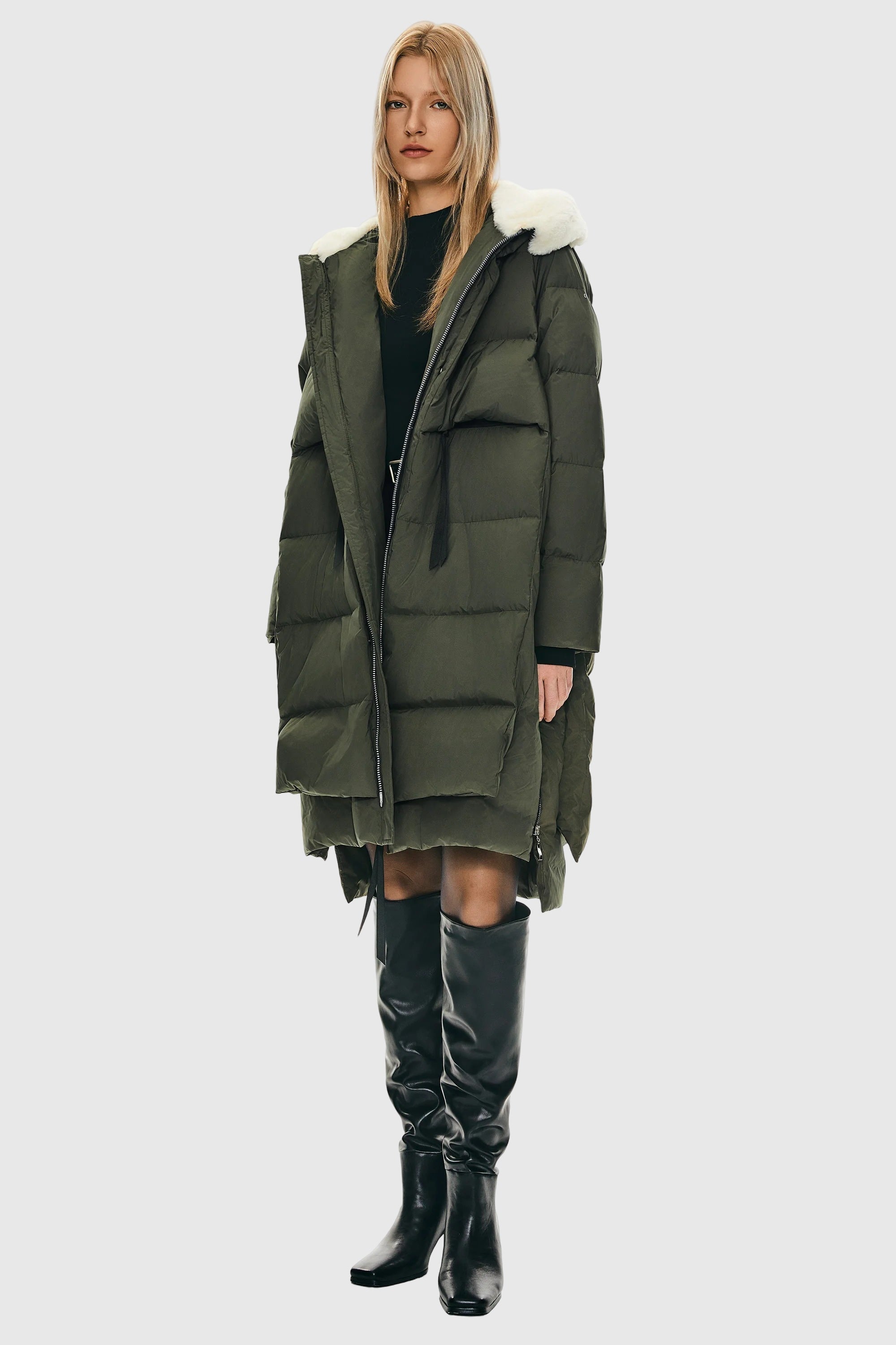 Faux Fur Hooded Puffer Coat