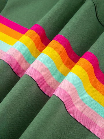 Rainbow Stripe Graphic Short Set
