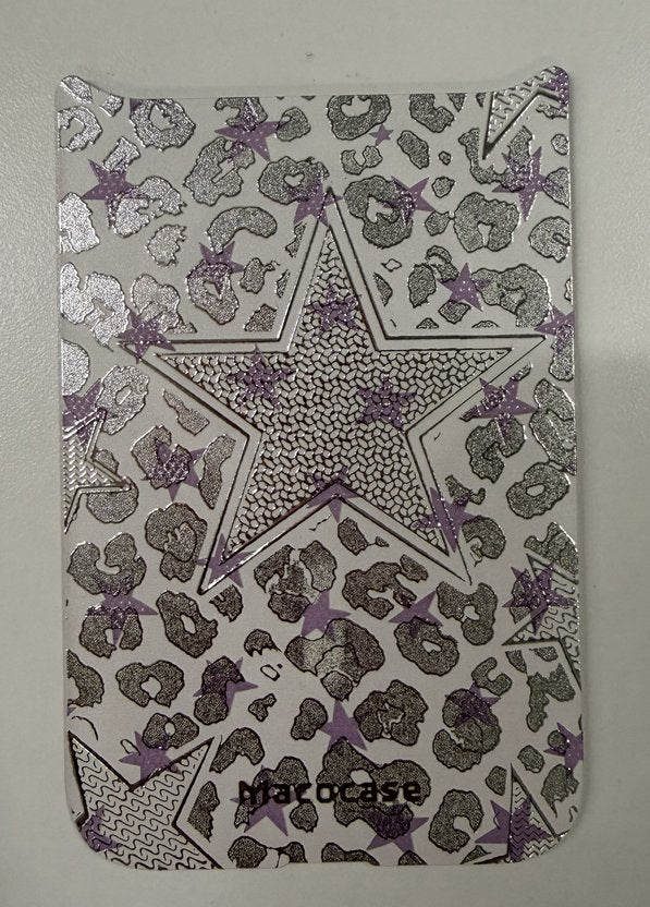 Silver Leopard and Star Pattern Phone Case