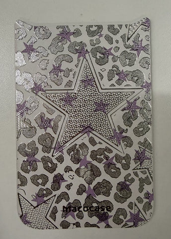 Silver Leopard and Star Pattern Phone Case