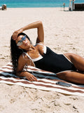 Elegant Colorblock High Cut One Piece
