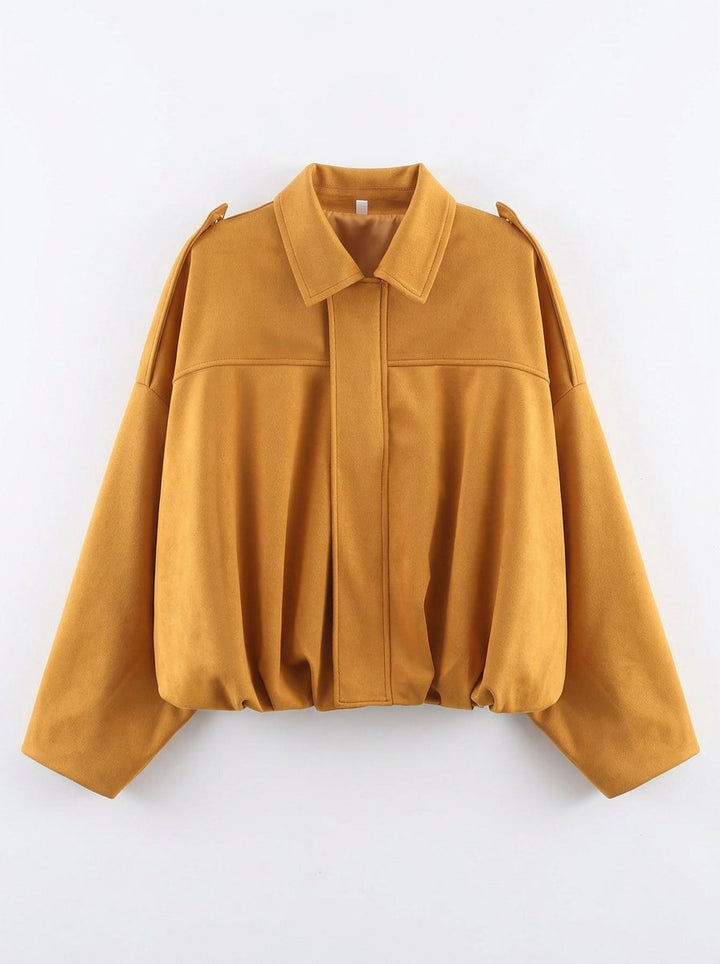Oversized Olive Faux Suede Jacket