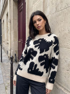 Oversized Dinosaur Graphic Knit Sweater