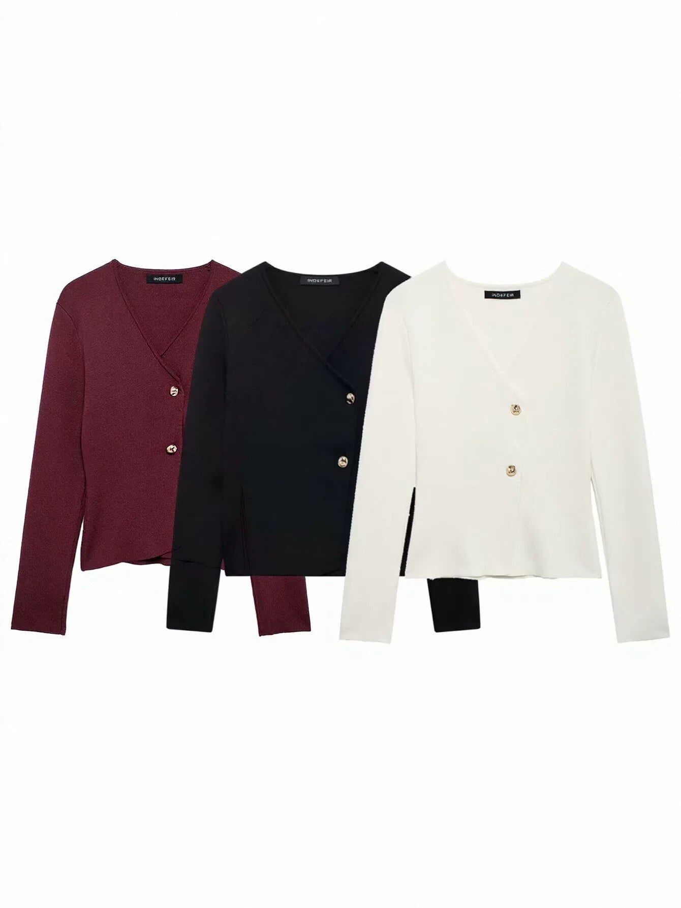Elegant Asymmetric Button Knit Cardigan