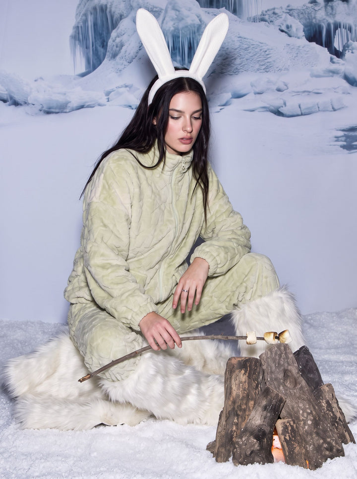 Cozy Plush Zip Up Lounge Set
