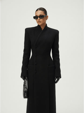 Tailored Slim Fit Wool Maxi Coat