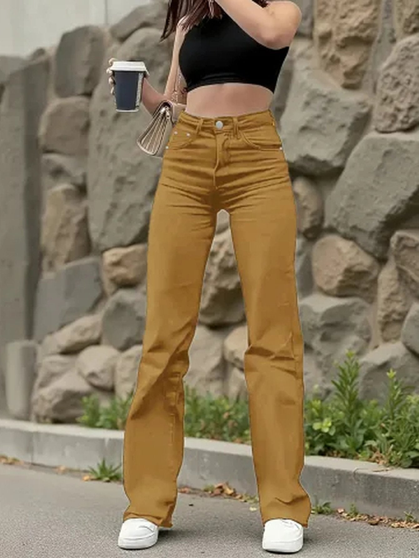 High Waisted Straight Leg Jeans