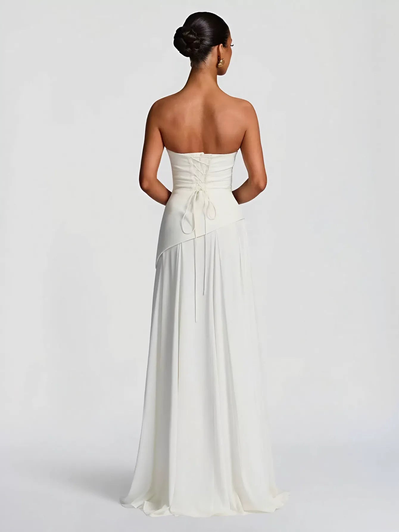 Elegant Draped Corset Maxi Dress