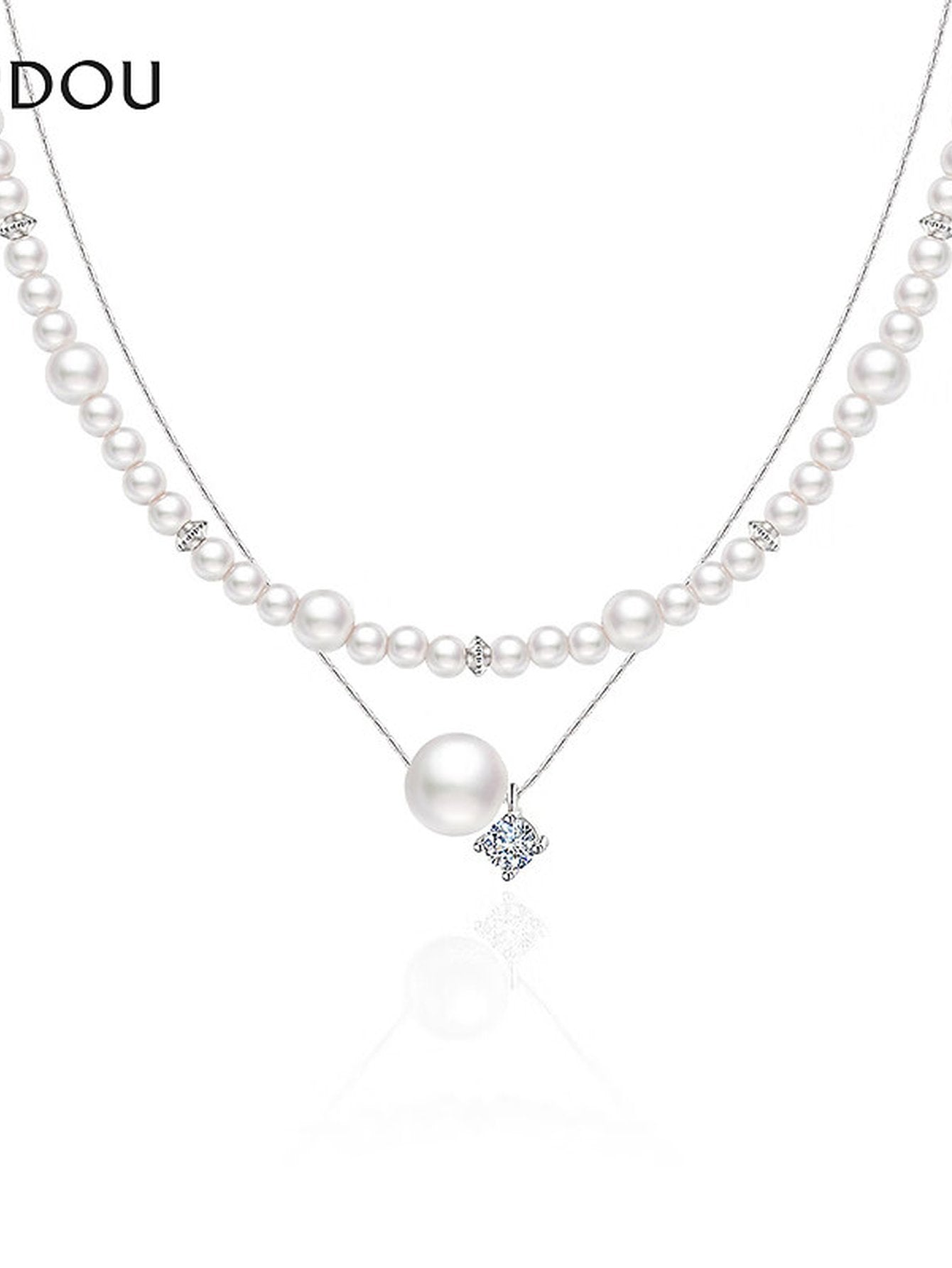 Elegant Layered Pearl Pendant Necklace