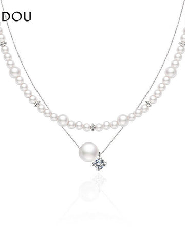 Elegant Layered Pearl Pendant Necklace