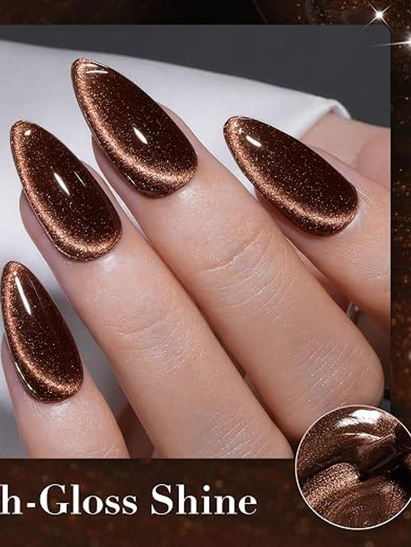 Shimmering Brown Cat Eye Gel Polish