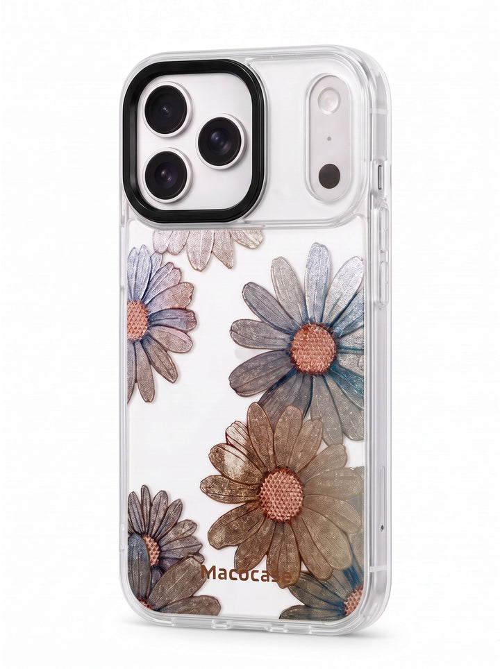 Metallic Daisy Print Phone Case