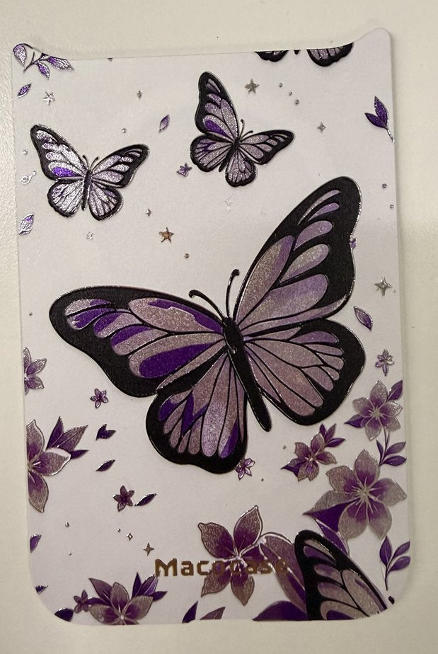 Purple Butterfly and Floral Graphic Phone Case