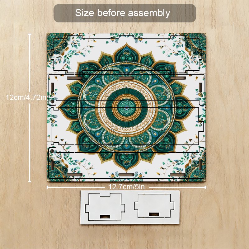 Teal and Gold Mandala Pattern Storage Box