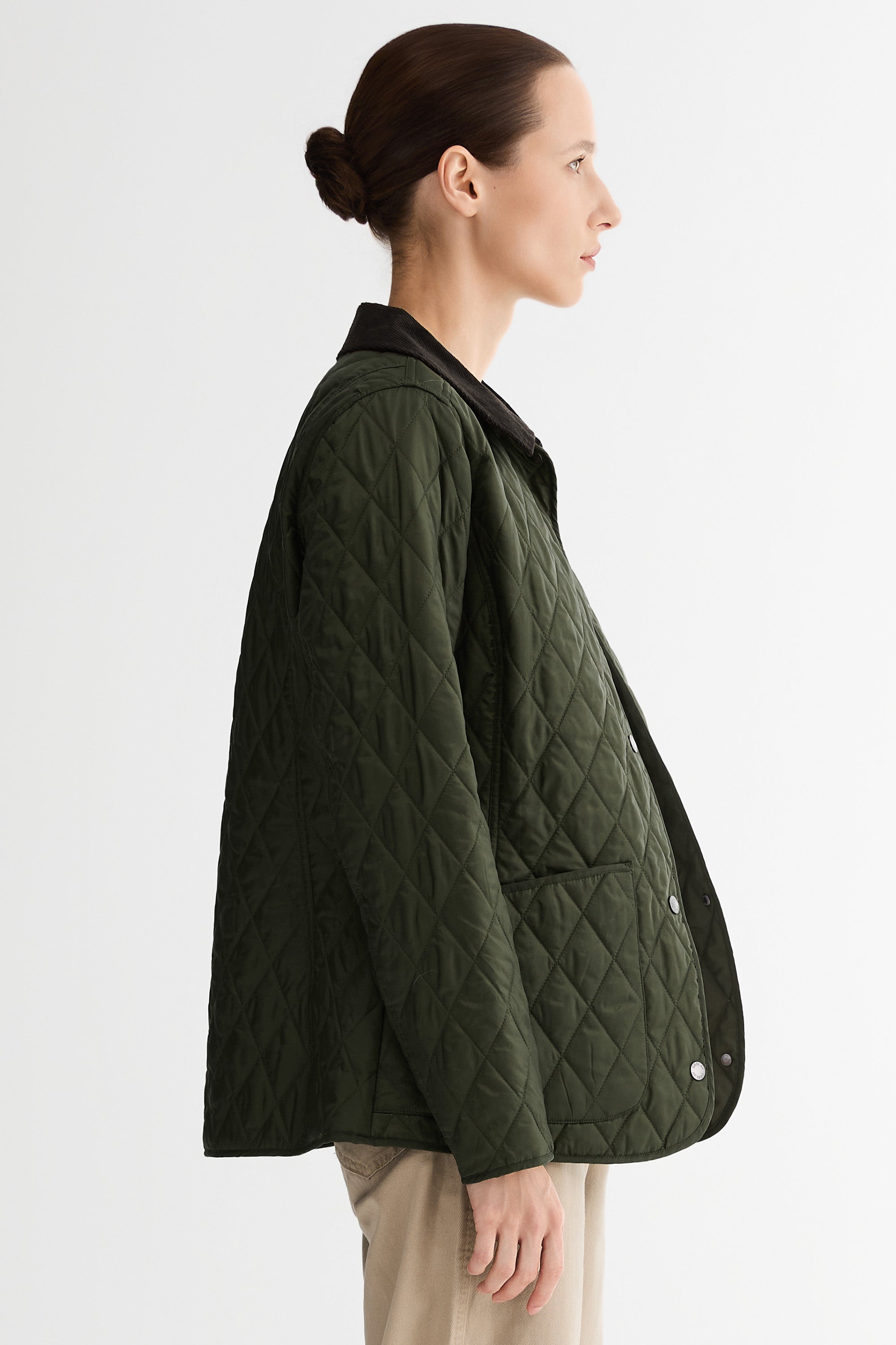 Classic Quilted Corduroy Collar Jacket