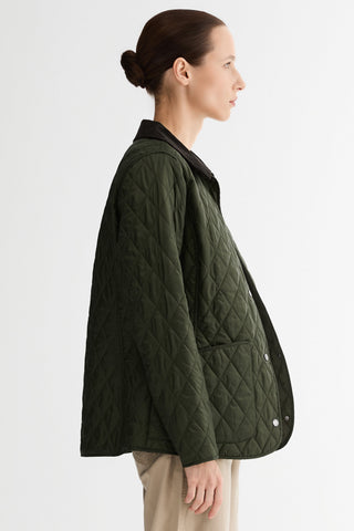 Classic Quilted Corduroy Collar Jacket