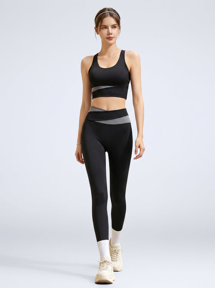 Colorblock High Waist Yoga Set