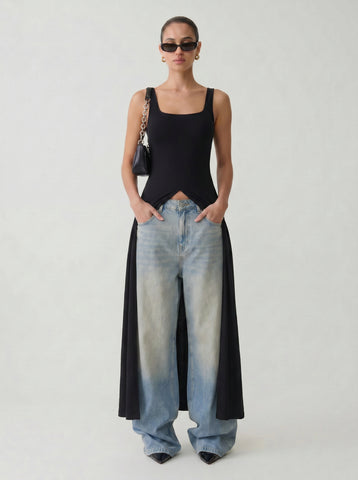 Sleeveless Split Front Top