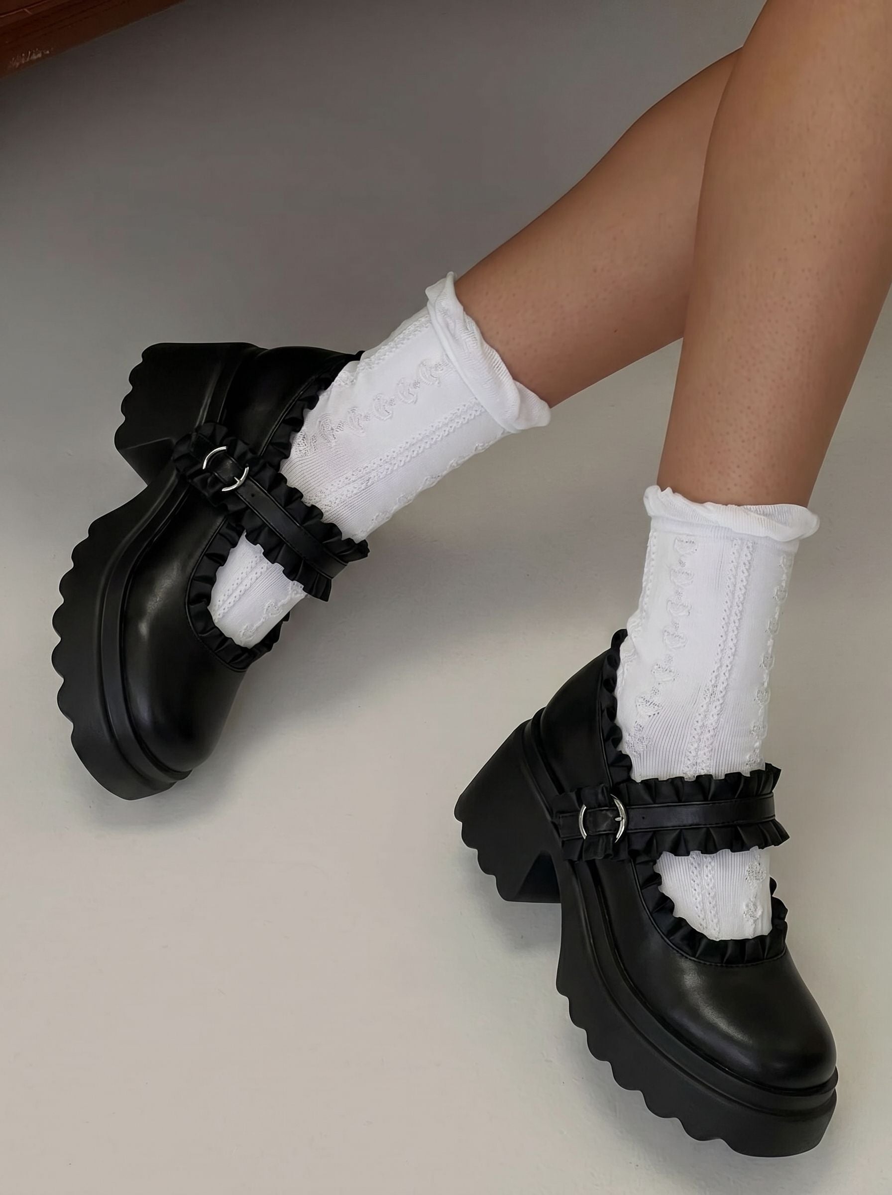 Ruffled Platform Mary Jane Shoes