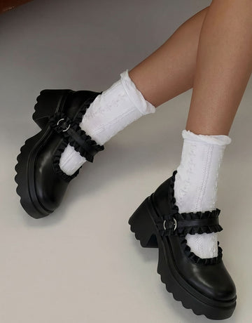 Ruffled Platform Mary Jane Shoes