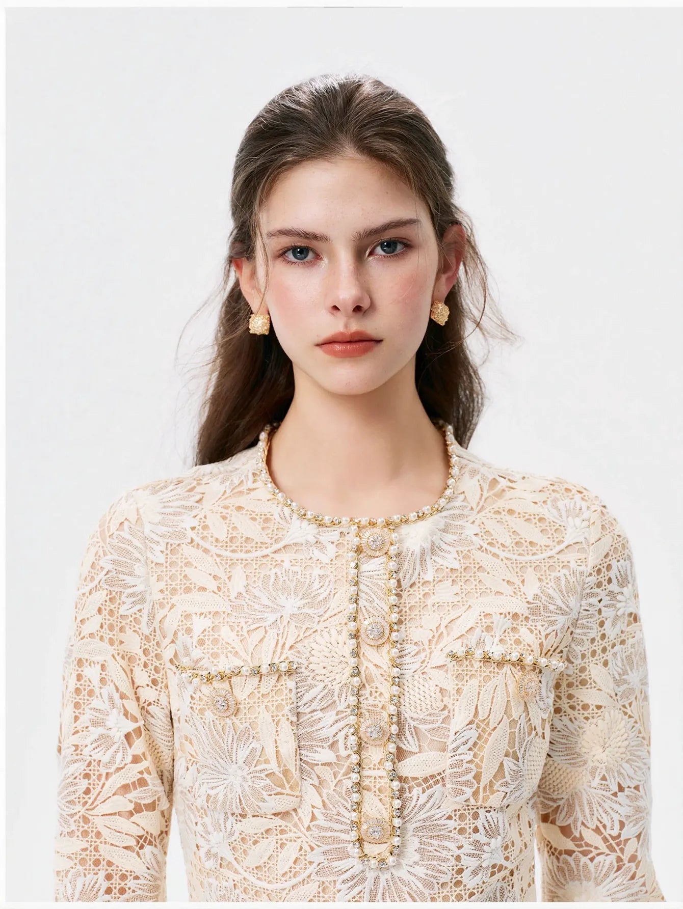 Elegant Floral Lace Mini Dress